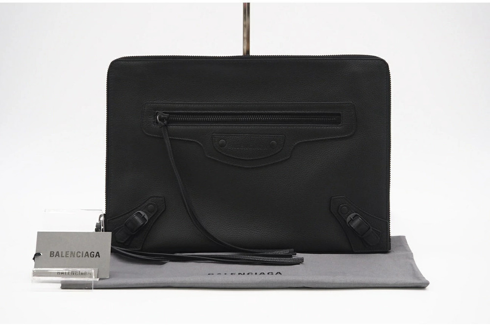 Balenciaga Neo Leather Clutch Bag Black